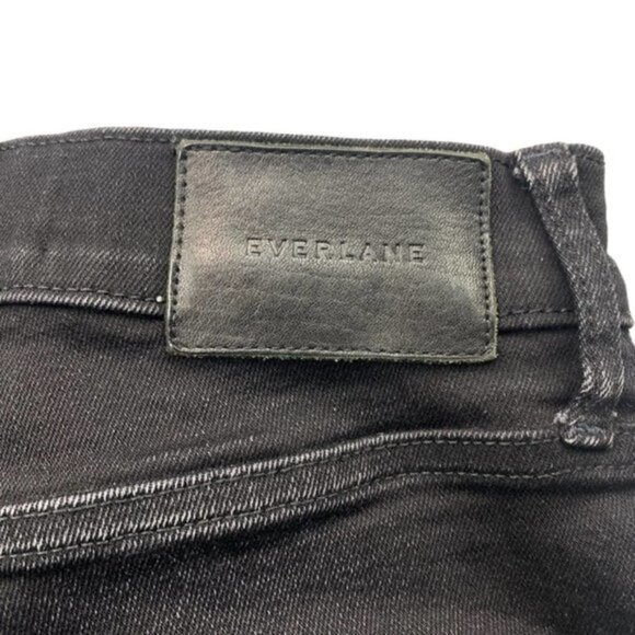 EVERLANE High Rise Slim Straight Cigarette Jeans Sz 24 Black - Picture 8 of 8